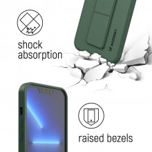 Capa De Suporte De Silicone Wozinsky Kickstand Para Samsung Galaxy A23 Azul Marinho