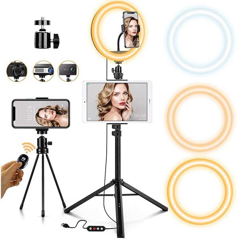 Lâmpada De Anel Joyroom De 10,2 Polegadas Para Selfie E Filmagem Em Preto (Jr-Zs233)