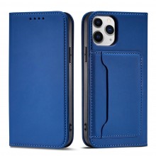 Capa De Cartão Magnético Para Iphone 12 Pro Cartão Book Suporte Para Cartão Azul