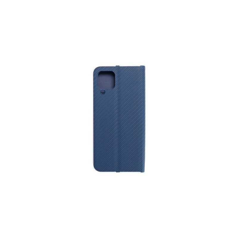 Capa Samsung Galaxy A22 Lte Forcell Livro Efeito carbono Azul