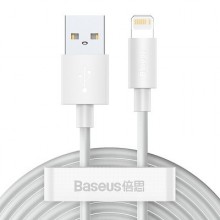 Cabo Baseus Usb Para Apple Lightning 8 Pinos 2,4A Simple Wisdom Tzcalzj-02 1,5 Metros Branco 2 Pcs Branco