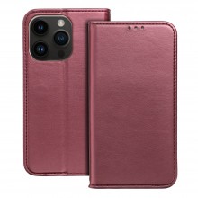 Smart Magneto Book Case For Iphone 14 Plus Burgundy