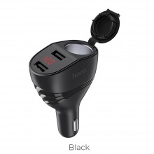 Hoco Car Charger Thunder Power Car Charger 2 X Usb 3,1A Lcd + Cigarette Lighter Z34 Black