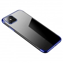 Clear Color Case Gel Tpu Cover With A Metallic Frame For Xiaomi Redmi Note 11S / Note 11 Blue