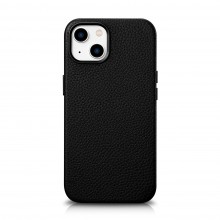 Icarer Litchi Premium Leather Case Iphone 14 Plus Magnetic Leather Case With Magsafe Black (Wmi14220711-Bk)