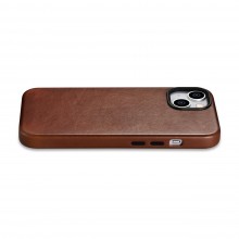 Icarer Oil Wax Premium Leather Case Iphone 14 Magnetic Leather Case With Magsafe Brown (Wmi14220701-Rb)