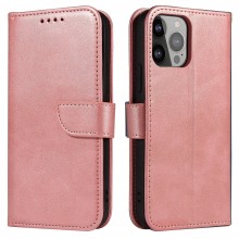 Magnet Case Elegant Case Cover Flip Cover With Stand Function For Iphone 14 Pro Pink
