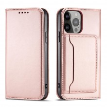 Magnet Card Case Case For Iphone 14 Pro Max Flip Cover Wallet Stand Pink