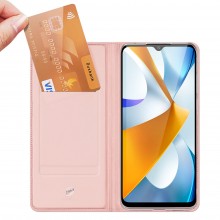 Dux Ducis Skin Pro Case For Xiaomi Poco C40 Flip Card Wallet Stand Pink