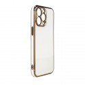 Lighting Color Case for Xiaomi Redmi Note 11 Pro gel cover with gold frame white