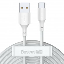 BASEUS cablel USB to Type C 5A 40W Simple Wisdom TZCATZJ-02 1,5 meter white 2 pcs in set