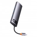 Baseus Metal Gleam Series 8 in 1 HUB Docking Station USB Type C - 1 x HDMI / 3 x USB 3.2 Gen.1 / 1 x Power Delivery / 1 x SD car