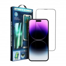 5D Full Glue Tempered Glass for iPhone 15 Pro Max black + applicator