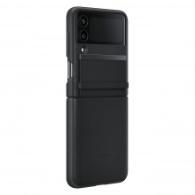 Samsung Flap Leather Cover Leather Case for Samsung Galaxy Z Flip4 Folding Leather Case Black (EF-VF721LBEGWW)