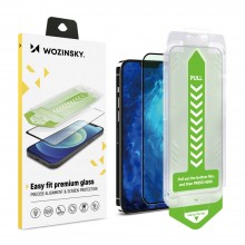 9H tempered glass with mounting frame for iPhone 15 Pro Wozinsky Premium Glass - black