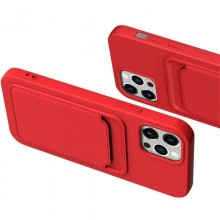 Capa Iphone 12 Mini Hurtel Porta Cartões Vermelho
