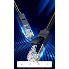 Cabo Ugreen De Vermelhoe Internet Patchcord Ethernet Rj45 Cat 6 Utp 1000Mbps 1M Preto